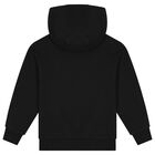 Boys Black Logo Hooded Top, 1, hi-res
