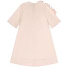 فستان للبنات من الساتان مكشكش  باللون الوردي, 1, hi-res