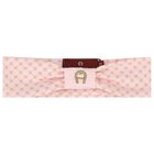 Baby Girls Pink & Gold Logo Headband, 2, hi-res