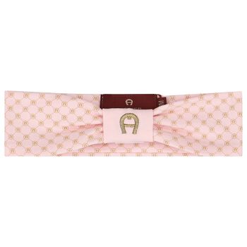 Baby Girls Pink & Gold Logo Headband