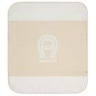 Beige & White Logo Baby Blanket, 1, hi-res