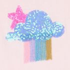 توب بنات بأكمام بالشعار باللون الوردي, 1, hi-res