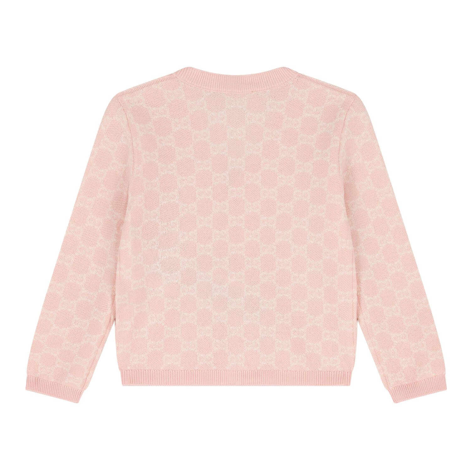 Baby Girls Pink Logo Jacquard Cardigan, 2, hi-res