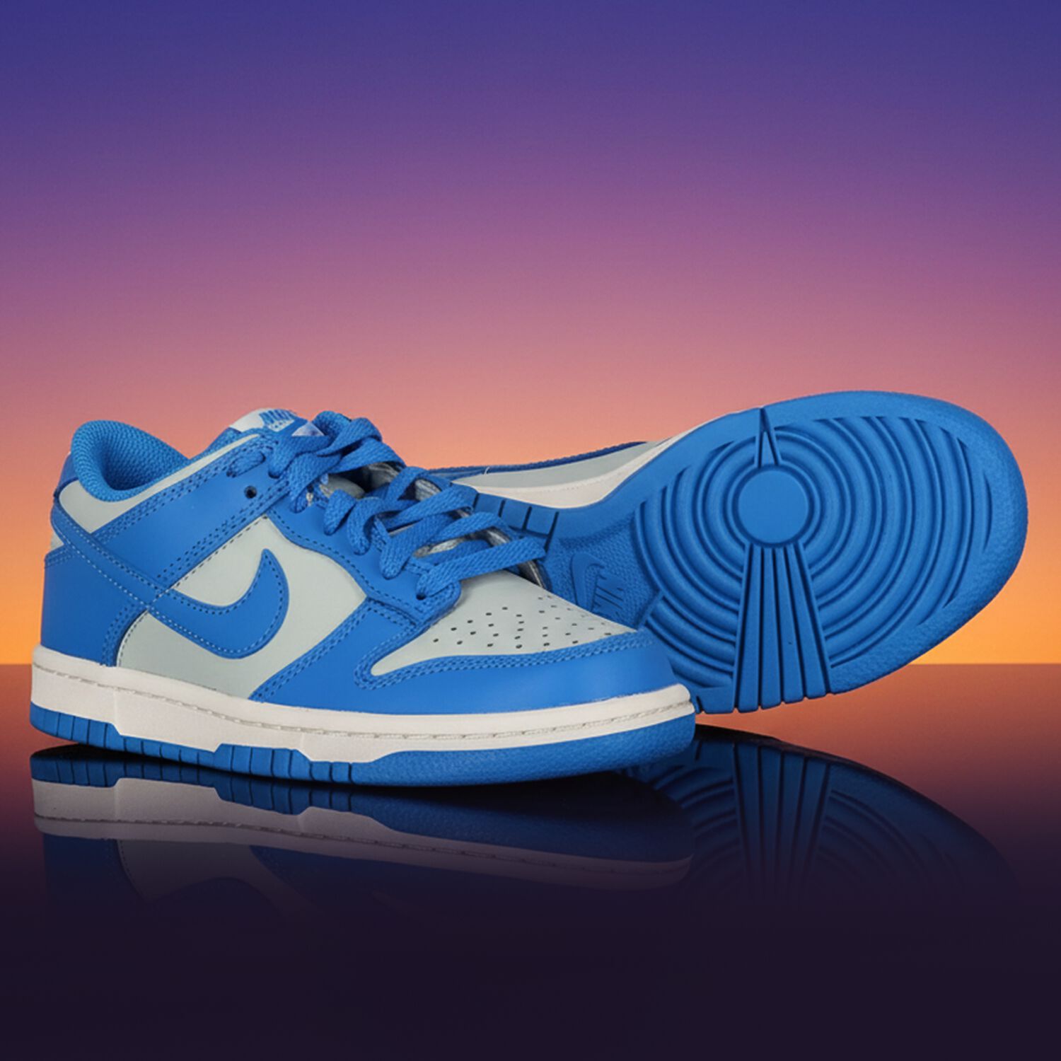 Blue & Grey Dunk Low Trainers , 4, hi-res