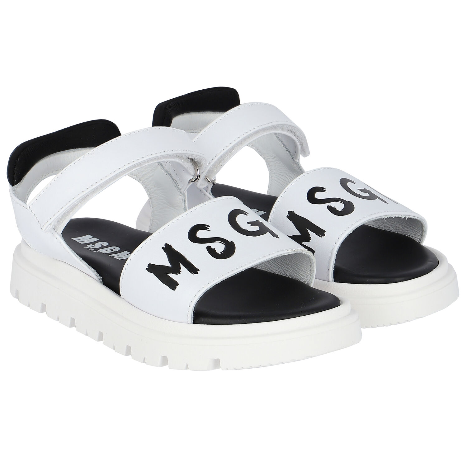 White & Black Logo Sandals, 1, hi-res image number null