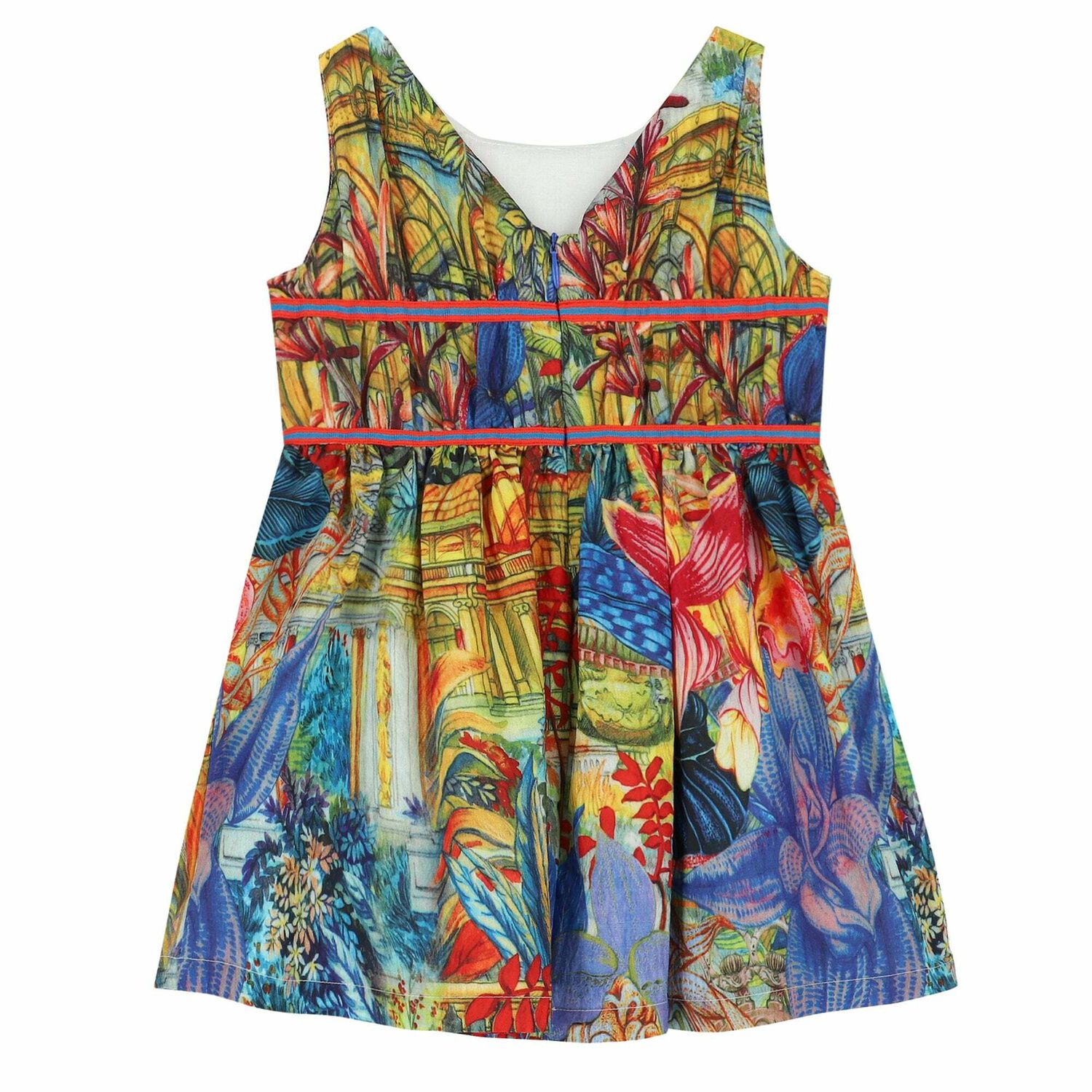 Girls Multi Coloured Printed Dress, 1, hi-res image number null