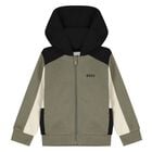 توب اولاد هودى بسحاب باللون الاسود والعاجى والاخضر , 2, hi-res