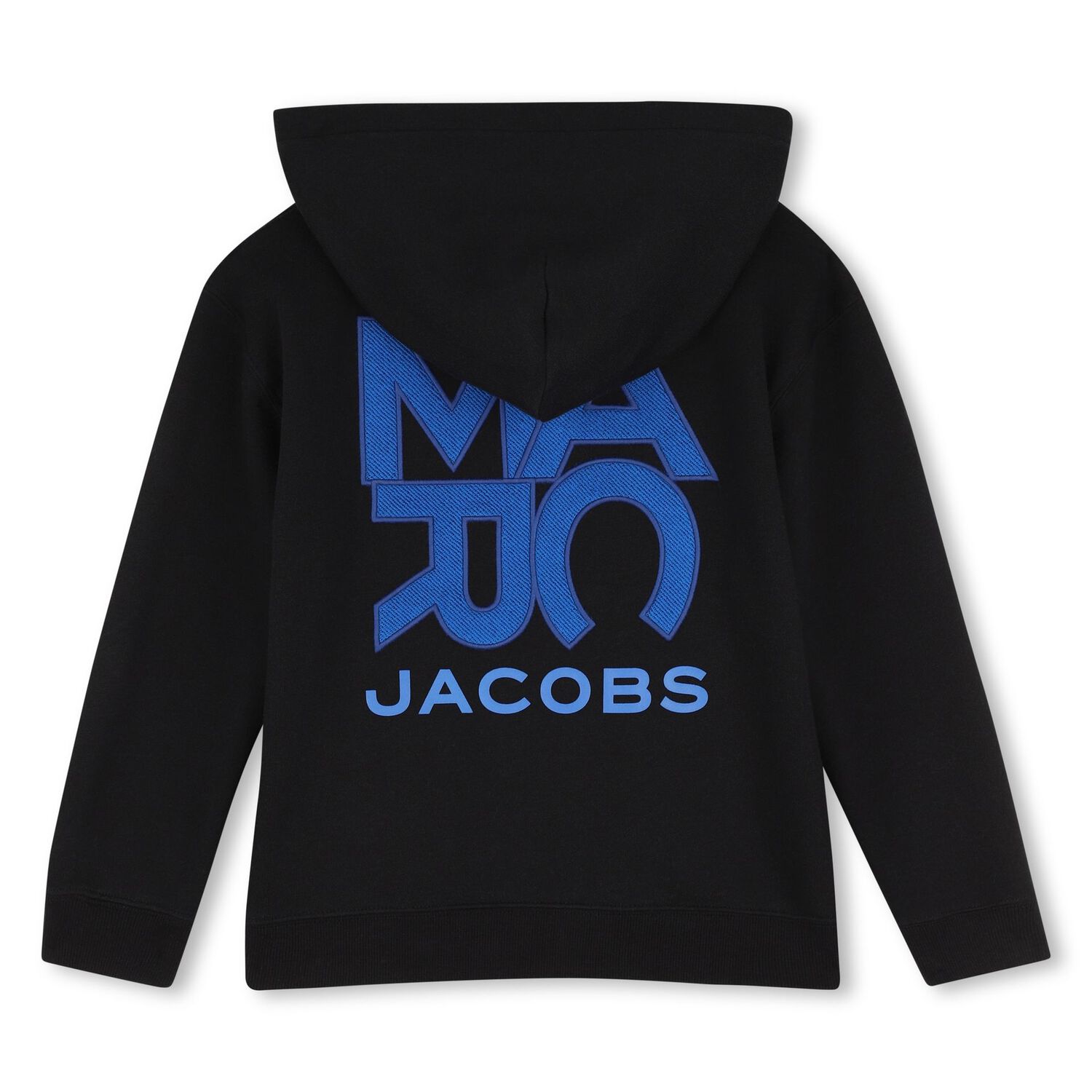 Boys Black Logo Hooded Zip Up Top, 1, hi-res