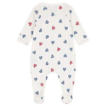 White Hearts Babygrow