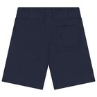 Boys White & Navy Blue Short Set, 1, hi-res