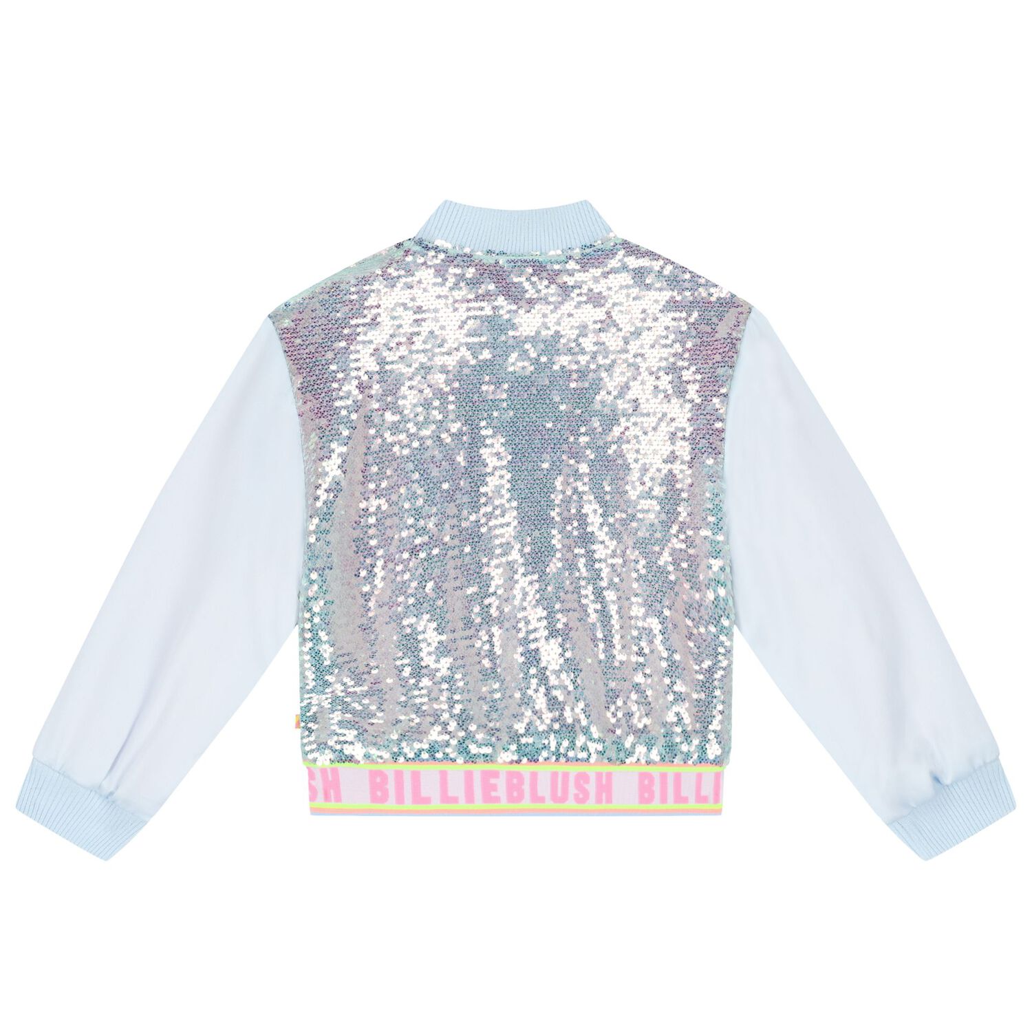 Girls Blue & Pink Sequin Zip Up Top, 1, hi-res