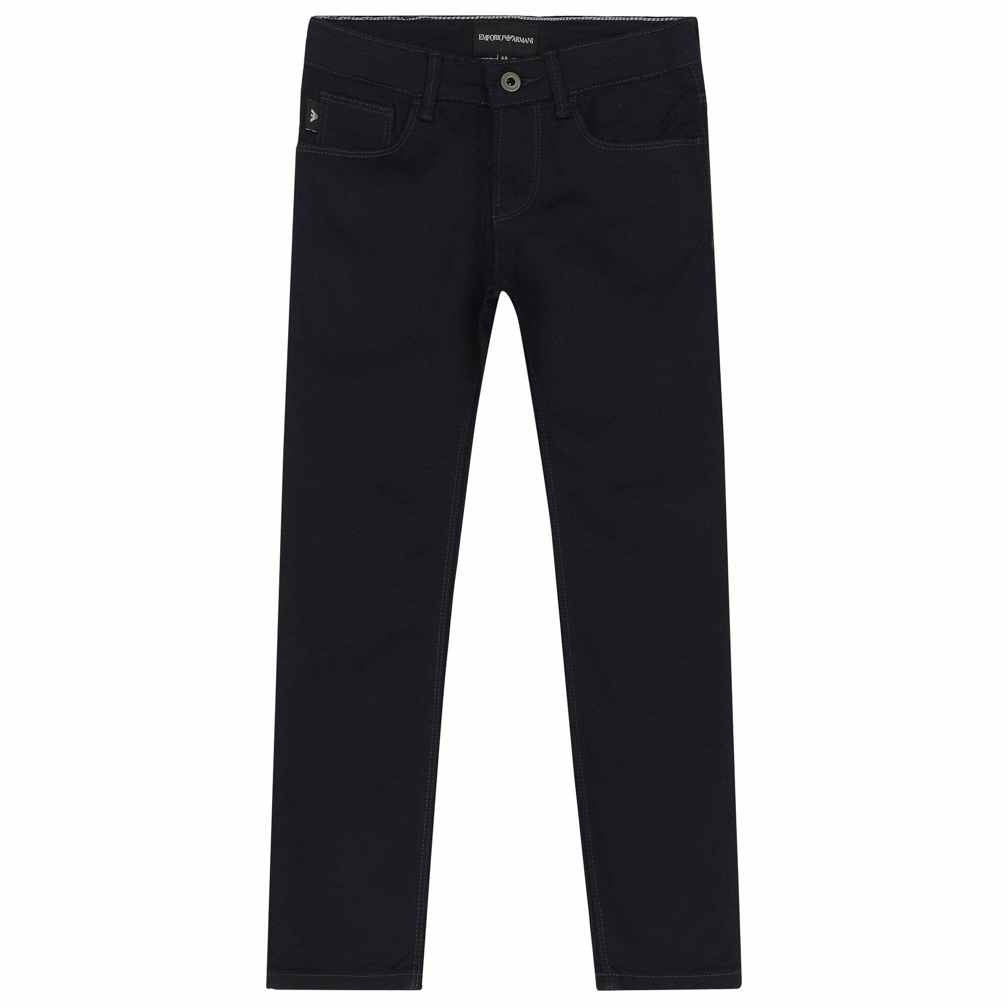 Emporio Armani Boys Navy Cotton Trousers Junior Couture UAE