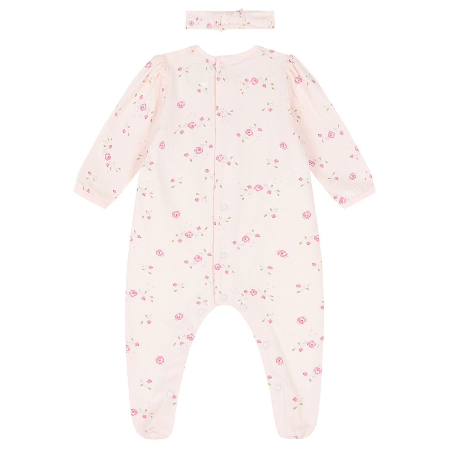 Baby Girls Pink Floral Babygrow Set, 1, hi-res image number null