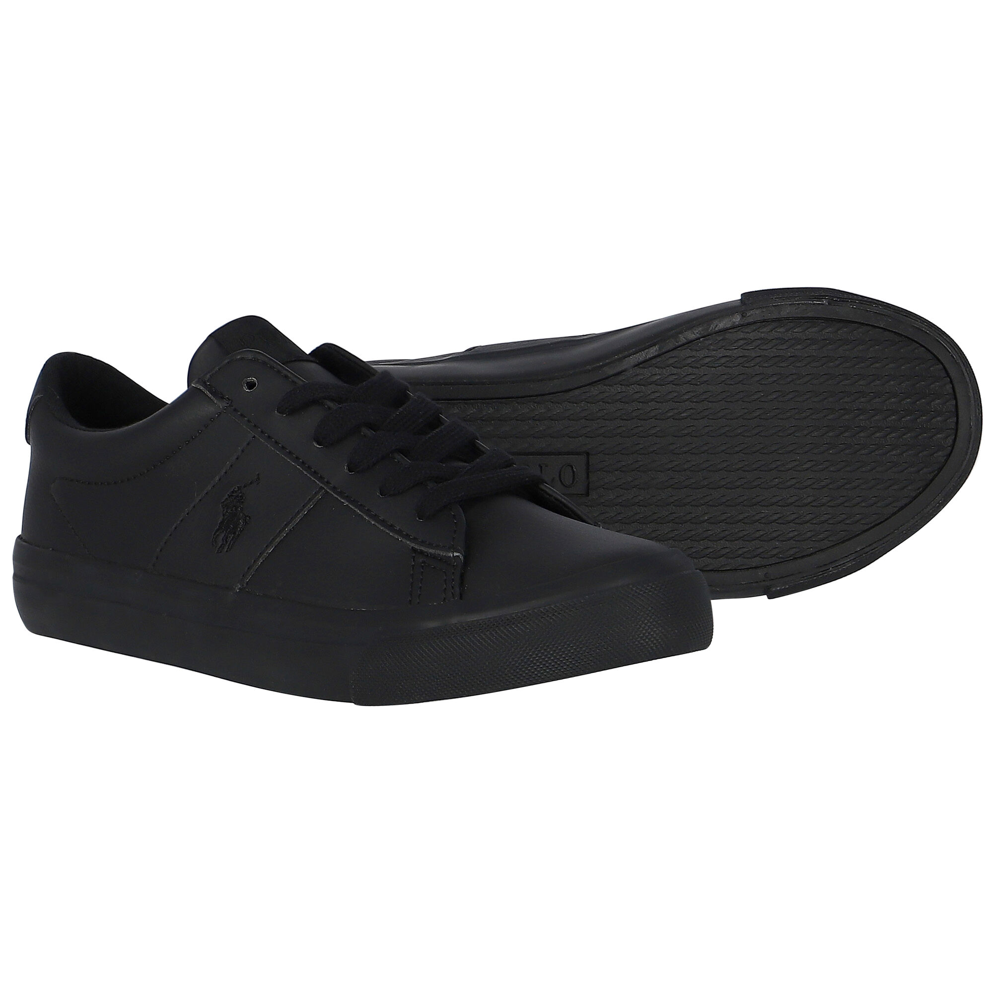 Boys black hot sale ralph lauren trainers
