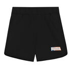 Boys Black Logo Shorts, 1, hi-res