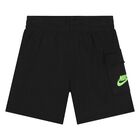 Younger Boys Green & Black Logo Shorts Set, 1, hi-res