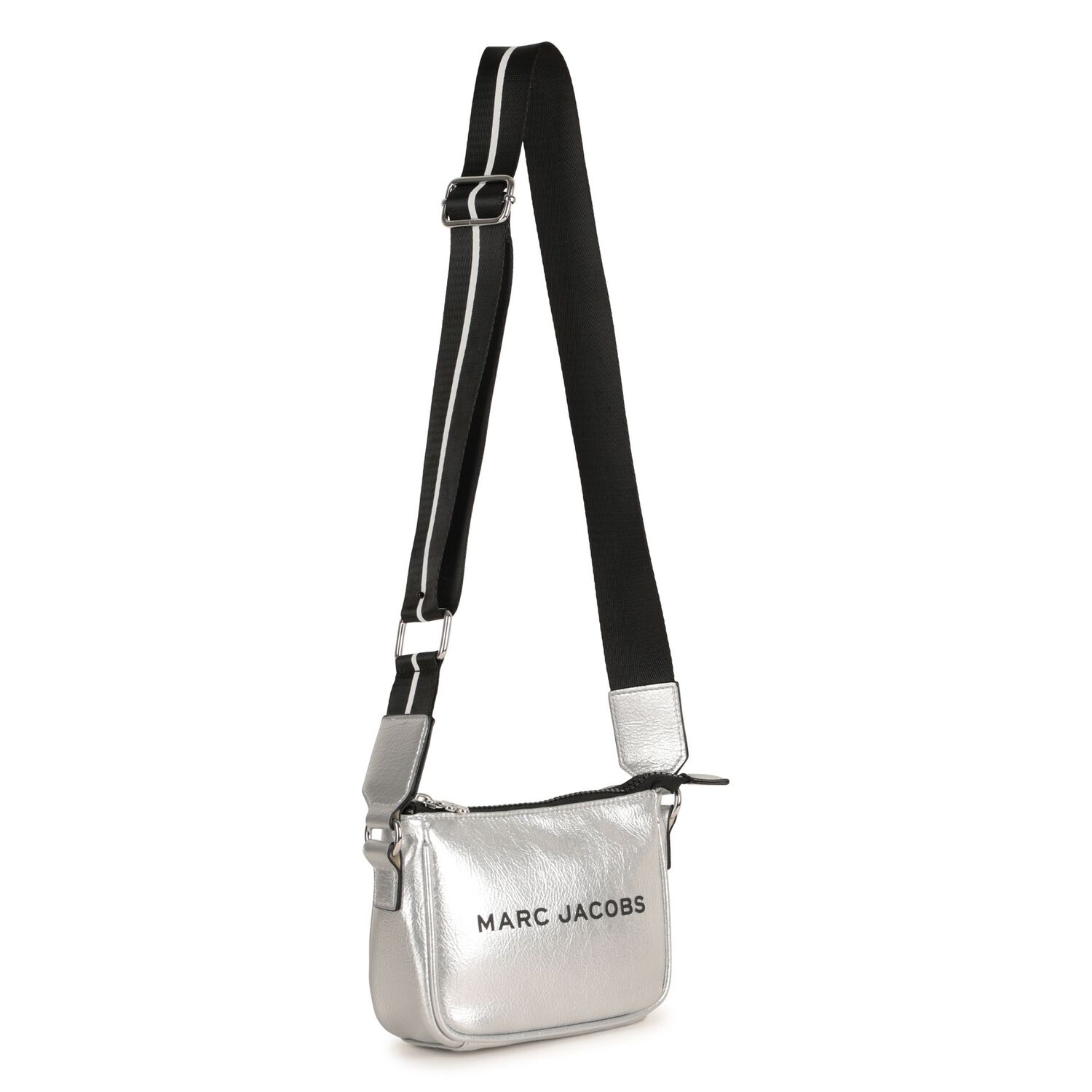 Girls Silver Faux Leather HandBag, 1, hi-res