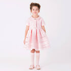 Girls Pink Satin Twill Dress Set, 1, hi-res