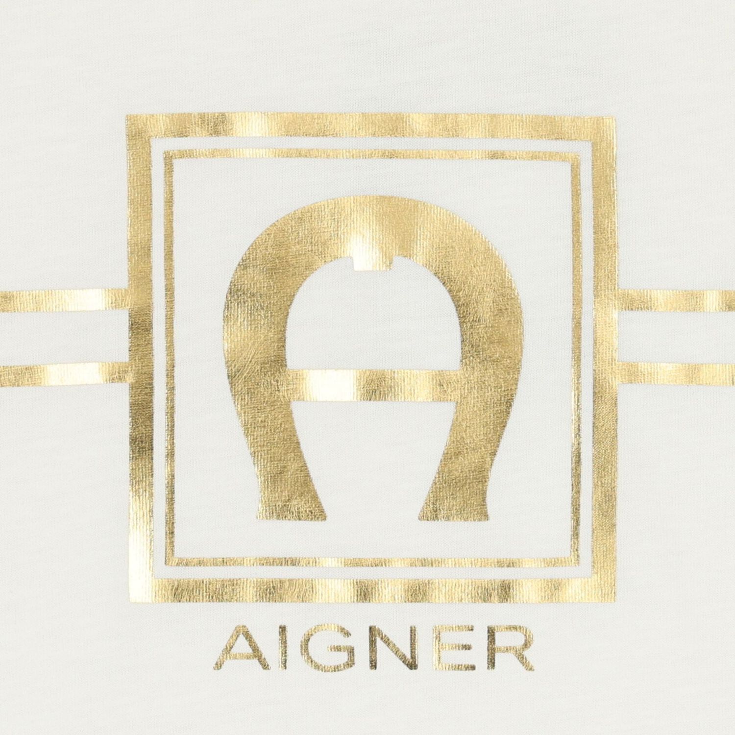 Boys Ivory & Gold Logo T-Shirt, 1, hi-res