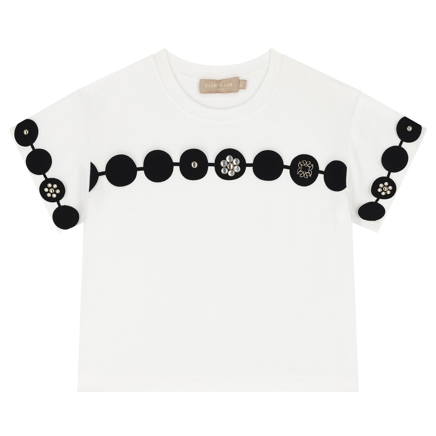 Girls Ivory Diamante T-Shirt, 1, hi-res image number null