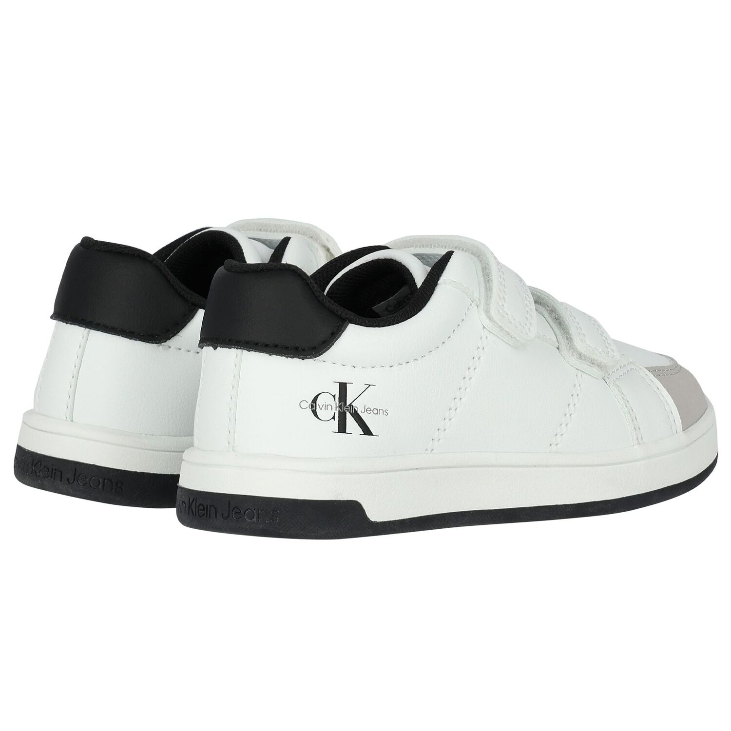 حذاء رياضي بالشعار باللون الأبيض و الأسود, 1, hi-res