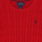 Red Logo Cable Knit Jumper, 1, hi-res