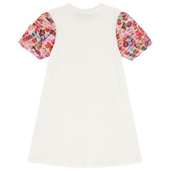 Girls Ivory Crossbody Bag Dress