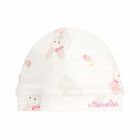Baby Girls White Printed Hat, 1, hi-res