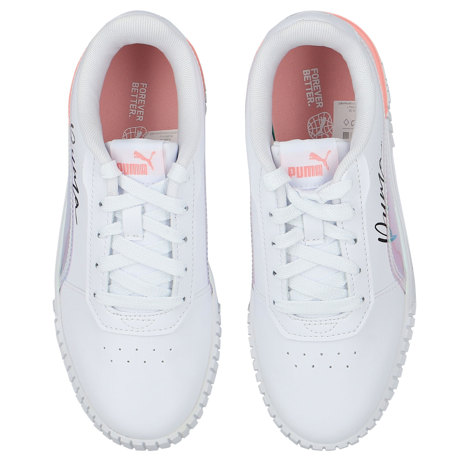 Girls White Carina Trainers, 1, hi-res image number null