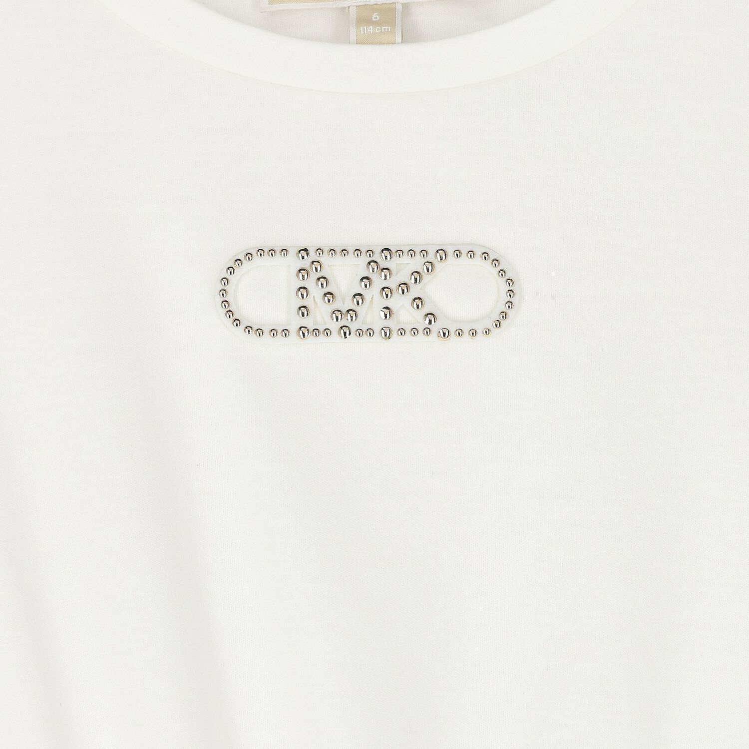 Girls Ivory & Gold Logo Dress, 2, hi-res image number null