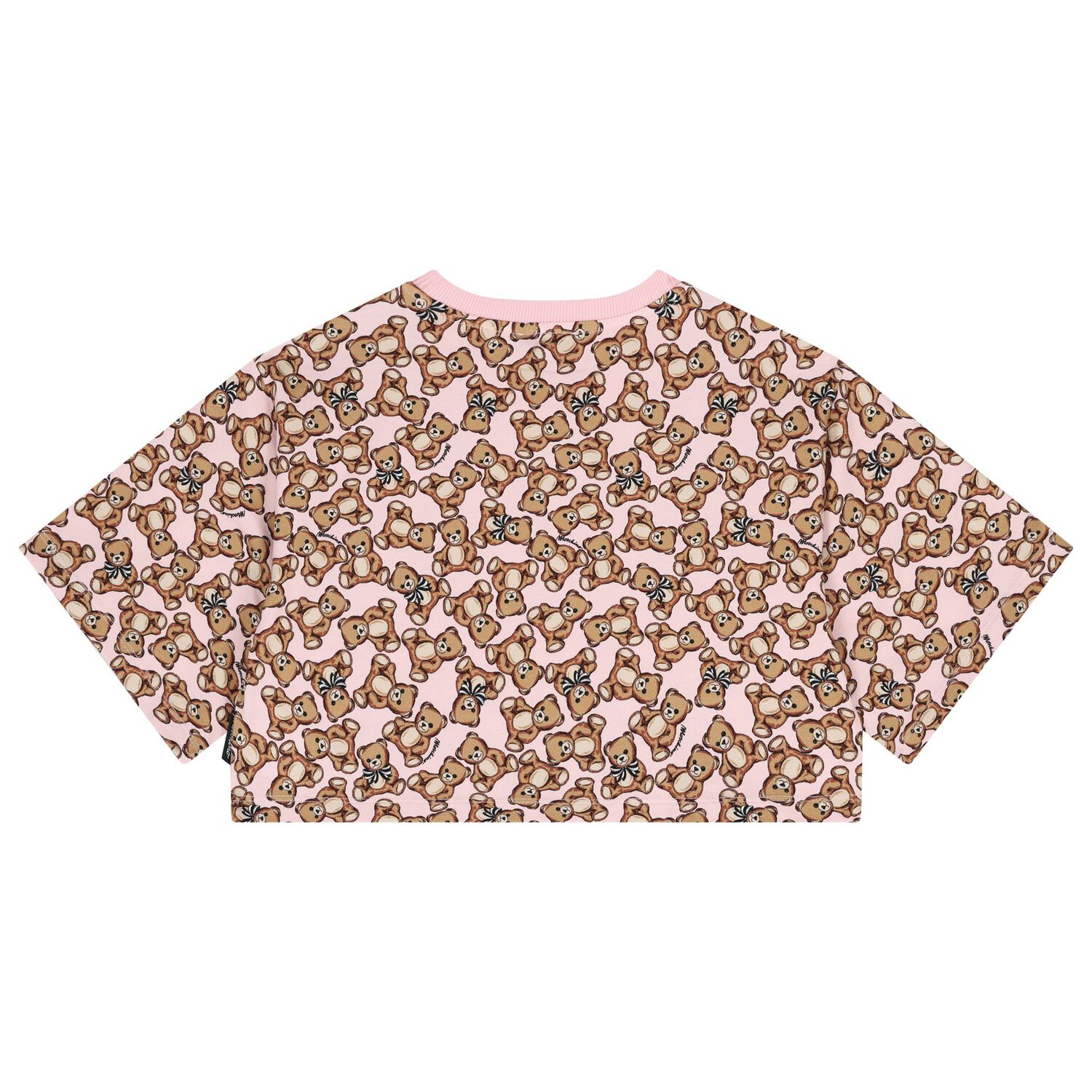 Girls Pink Teddy Bear Logo T-Shirt, 1, hi-res image number null