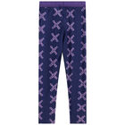 Girls Purple Logo Leggings, 1, hi-res