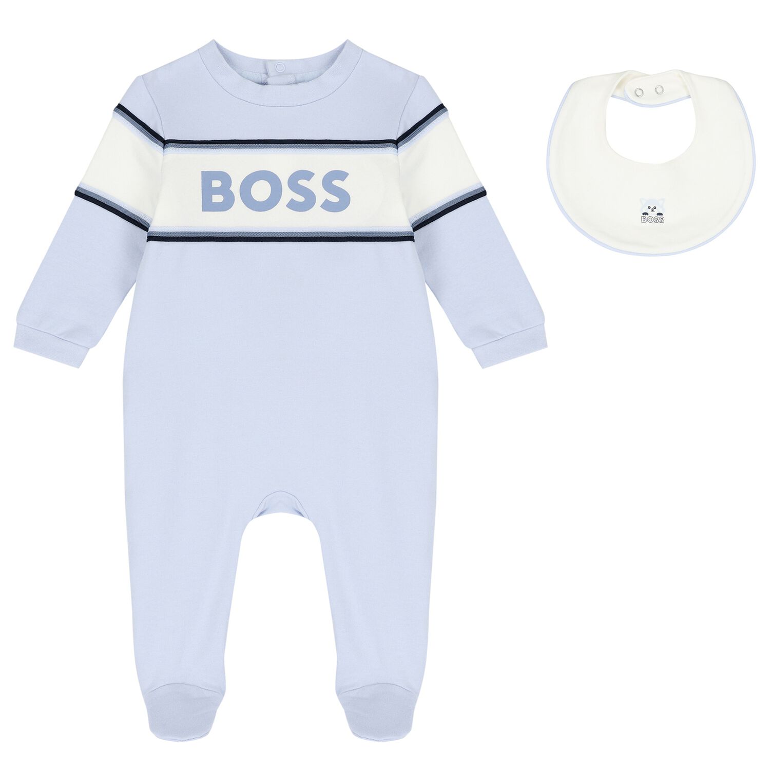Baby Boys Blue Logo Babygrow Gift Set, 2, hi-res image number null