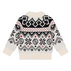 Younger Boys Ivory & Black Knitted Cardigan, 1, hi-res