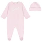 Baby Girls Pink Logo Babygrow Gift Set, 1, hi-res