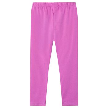 Girls Pink Cotton Leggings