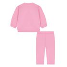 Younger Girls Pink Boke Flower Tracksuit, 1, hi-res