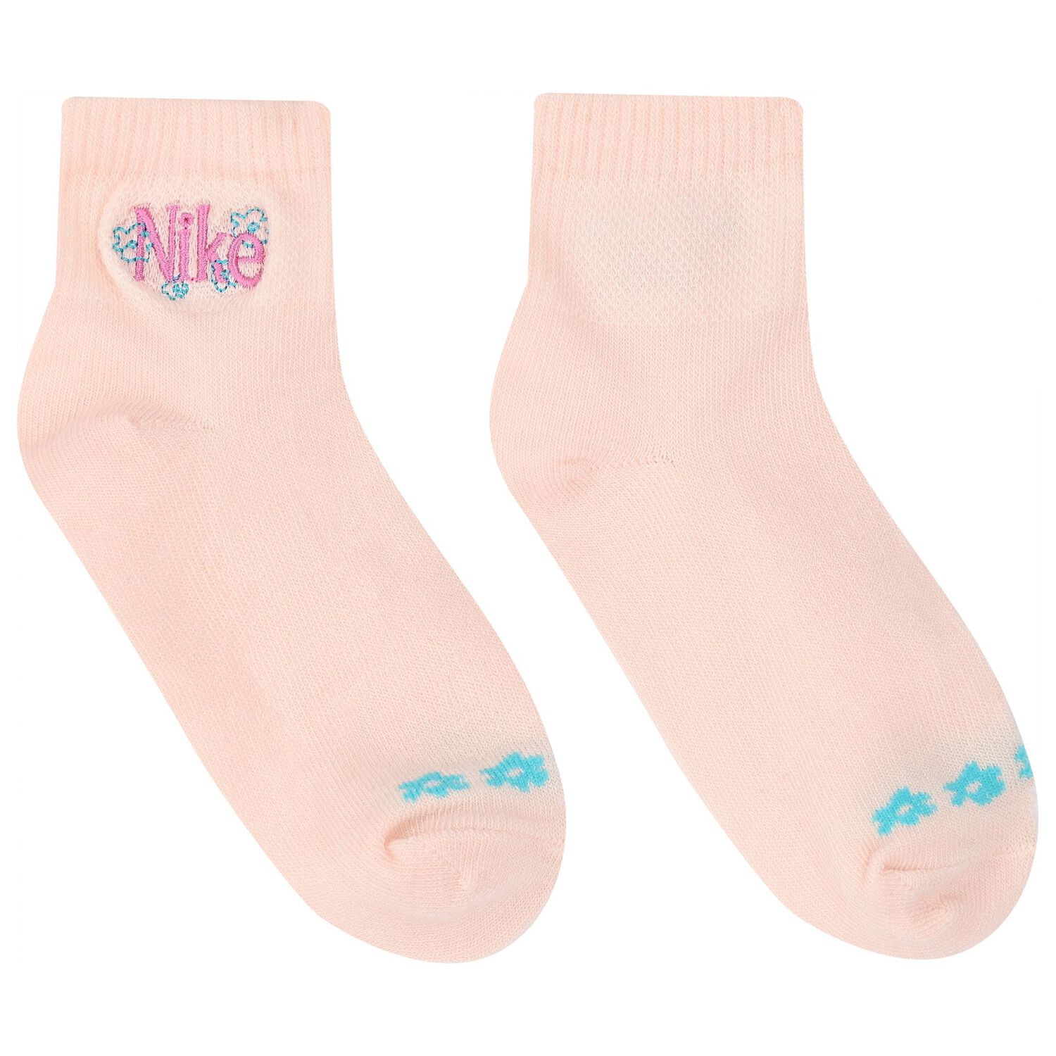 Girls White & Pink Logo Socks ( 6-Pack ), 1, hi-res image number null