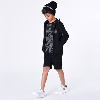 Boys Black Logo Shorts