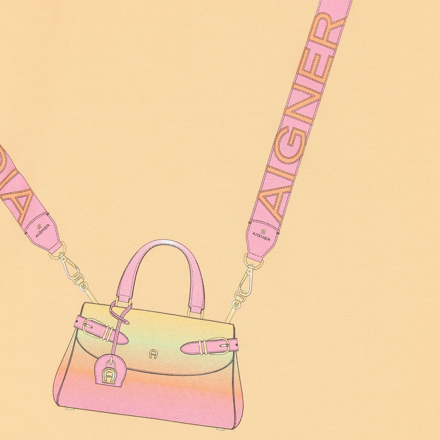 فستان بنات بالشعار  باللون البرتقالي, 2, hi-res