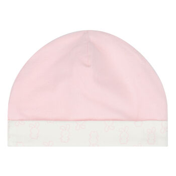 Baby Girls Pink & Ivory Bunny Hat