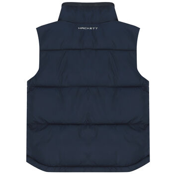 Boys Navy Logo Gilet