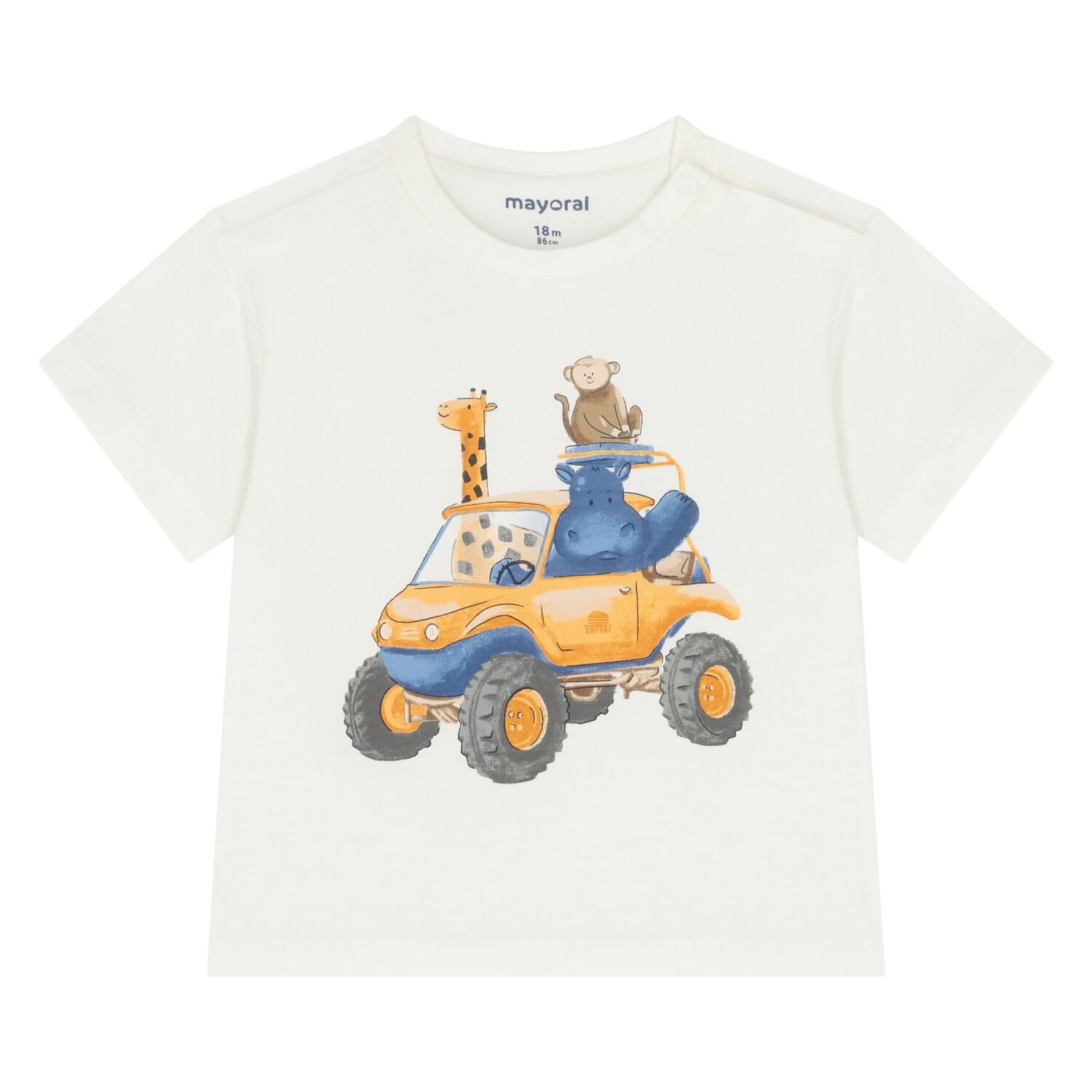 Younger Boys White Animals T-Shirt, 1, hi-res