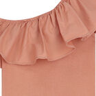 Girls Beige Ruffle Top, 3, hi-res
