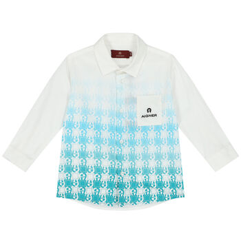 Younger Boys White Logo Shirt