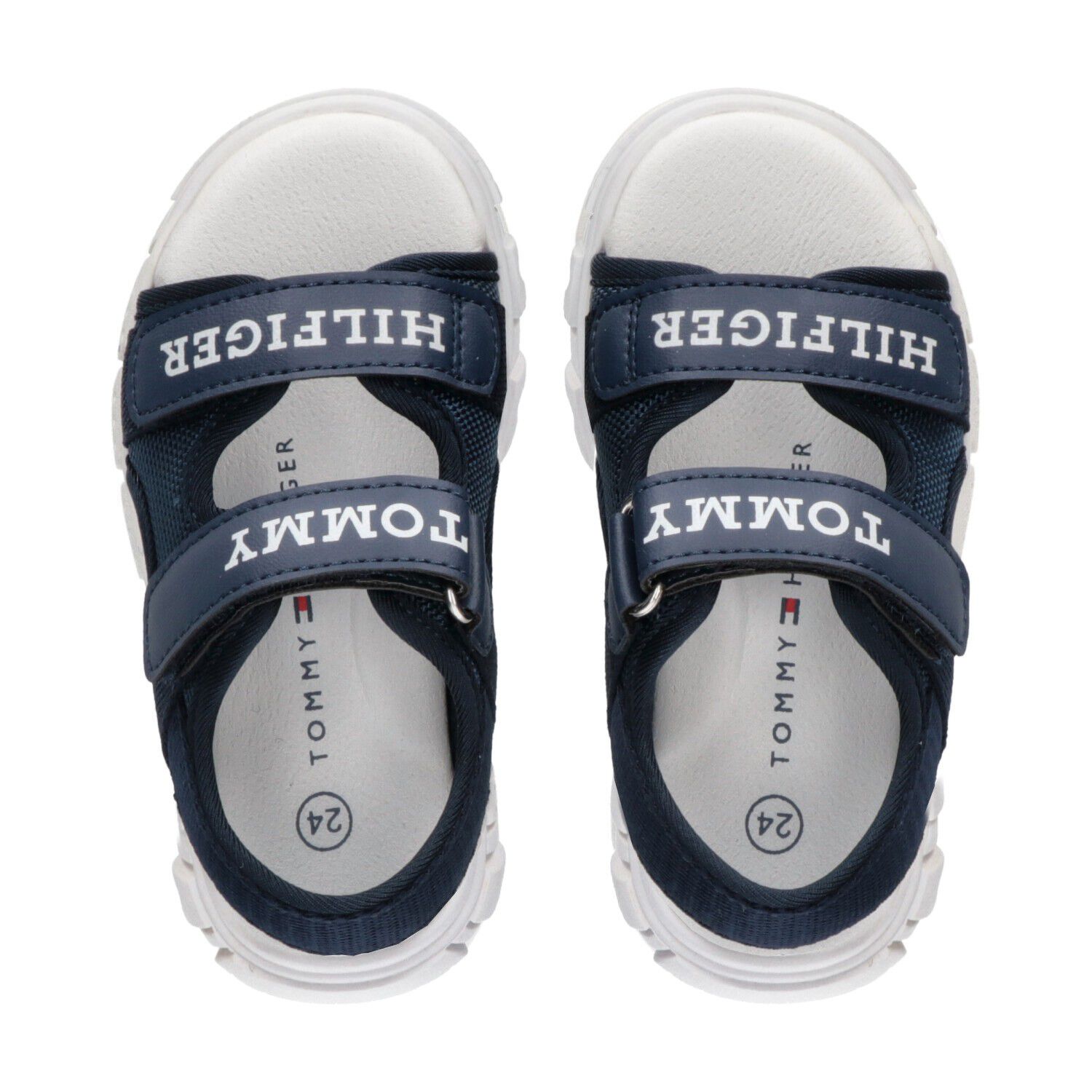 Boys Navy Blue Logo Sandals, 1, hi-res image number null