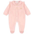 Baby Girls Pink Logo Babygrow, 1, hi-res