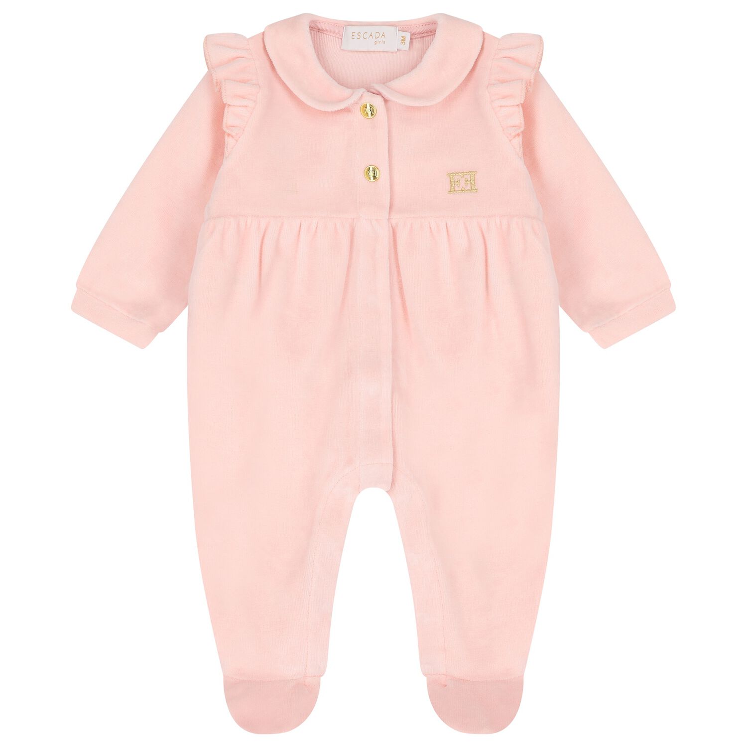 Baby Girls Pink Logo Babygrow, 1, hi-res