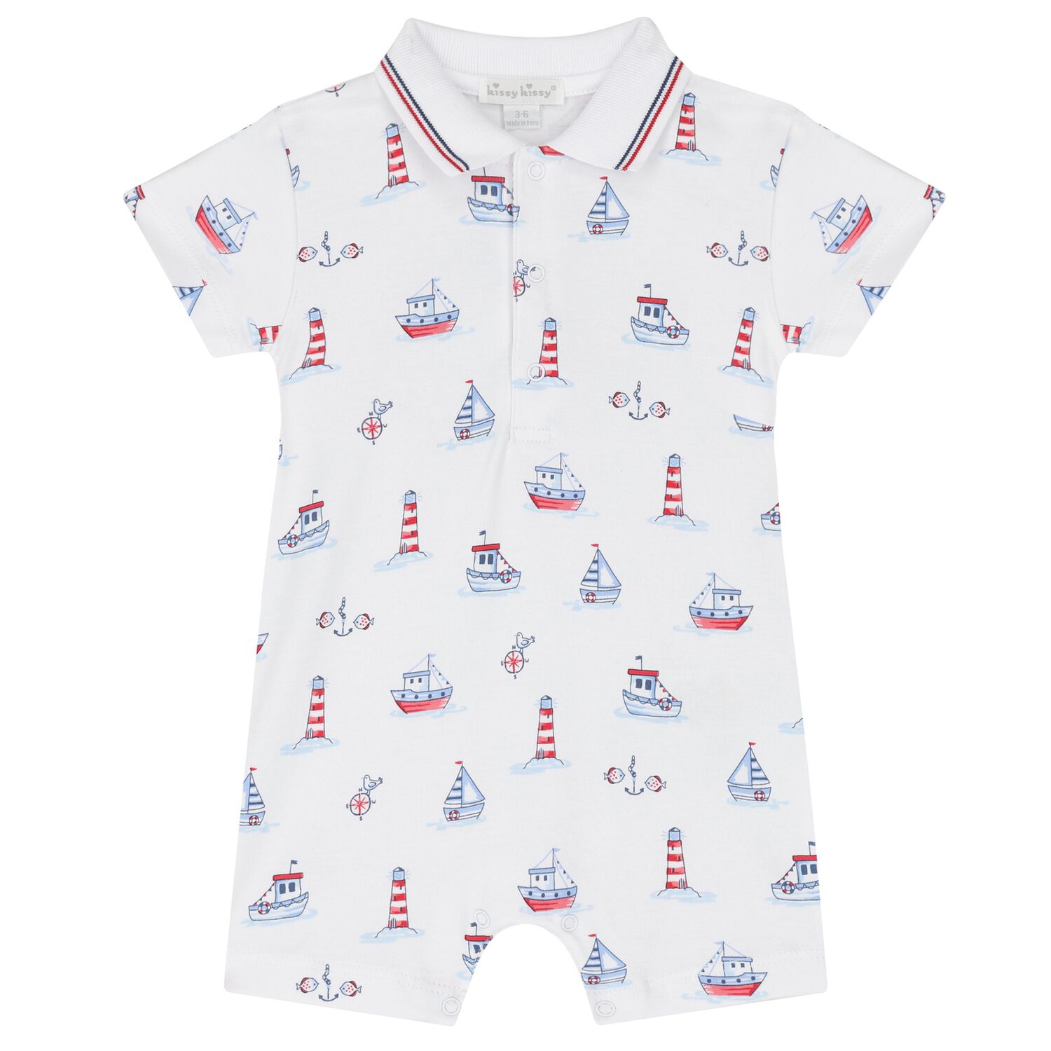 Baby Boys White Seas The Day Rompers, 1, hi-res image number null