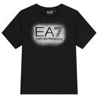 Girls Black & Silver Logo T-Shirt, 2, hi-res